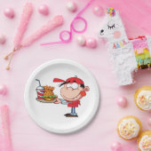 Funny Kid Fast Food Lover Burger, Fries und Drink Pappteller (Party)