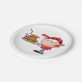 Funny Kid Fast Food Lover Burger, Fries und Drink Pappteller (Schrägansicht)