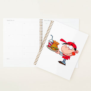 Funny Kid Fast Food Lover Burger, Fries und Drink Planer