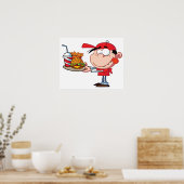 Funny Kid Fast Food Lover Burger, Fries und Drink Poster (Küche)