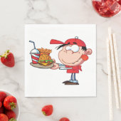 Funny Kid Fast Food Lover Burger, Fries und Drink Serviette (Beispiel)