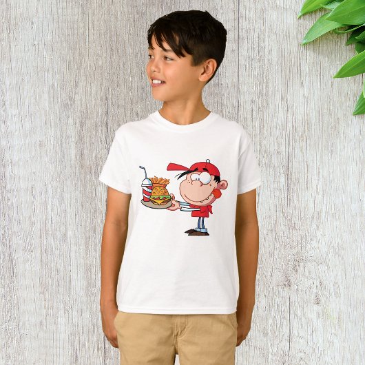 Funny Kid Fast Food Lover Burger, Fries und Drink T-Shirt
