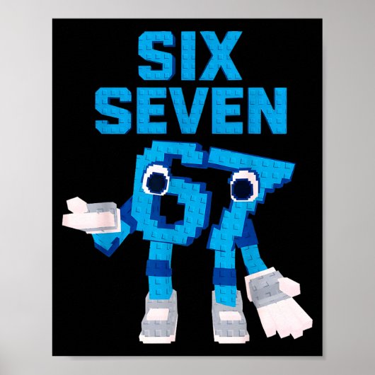 Funny Kid Meme Six Seven 6 7 Italian Brainrot Bruh Poster (Vorne)