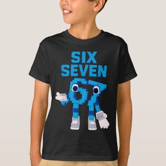 Funny Kid Meme Six Seven 6 7 Italian Brainrot Bruh T-Shirt (Vorderseite)