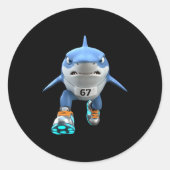 Funny Kids 67 Meme Tralalero Tralala Runner Italia Runder Aufkleber (Vorderseite)