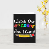 Funny Kids Back to School Achtung 9. Klasse hier Karte (Gelbe Blume)