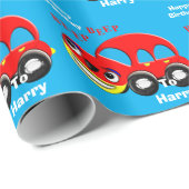 Funny Kids Cartoon Car Thema Personalisiert Geschenkpapier (Rolleneckpunkt)