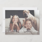 Funny Kids Christmas Card Naughty oder Nice-ish Einladung (Vorderseite)