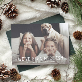 Funny Kids Christmas Card Naughty oder Nice-ish Einladung