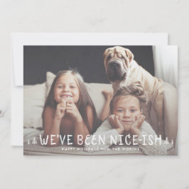 Funny Kids Christmas Card Naughty or Nice-ish Feiertagskarte
