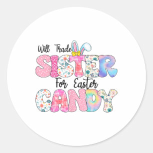 Funny Kids Eggs wird Handelsminister für Osterkerz Runder Aufkleber