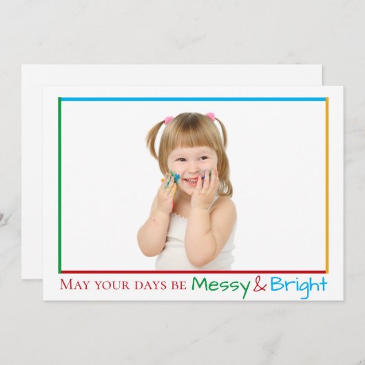 Funny Kids Foto Weihnachten Messy & Bright Niedlic (Vorne/Hinten)