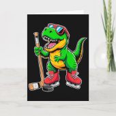 Funny Kids Ice Hockey Player Tee Hockeysaurus Dino Karte (Vorderseite)