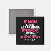 Funny Kids If Mom Says No Ask Grandma If Grandma S Magnet (Vorderseite/Rückseite)