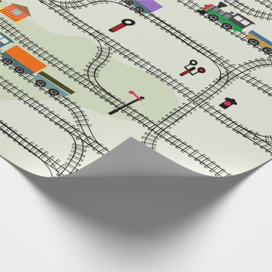 Funny kids nahtlose Musterbahn mit locomotiv Geschenkpapier (Ecke)