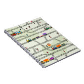 Funny kids nahtlose Musterbahn mit locomotiv Notizblock (Rechte Seite)