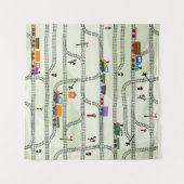 Funny kids nahtlose Musterbahn mit locomotiv Wandteppich (Vorderseite (Horizontal))