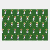 Funny Kids Photo Football Player Green Customized Geschenkpapier Set (Vorderseite)