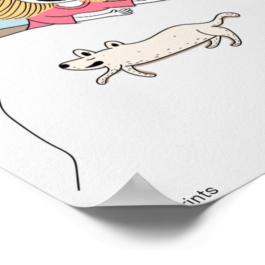 Funny kids poster girl und dog zusammen im Bett (Ecke)