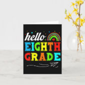 Funny Kids Students Hello 8th Grade Funny Teacher Karte (Gelbe Blume)