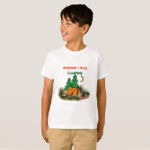 Funny Kids T - Shirt mit Camp Zelt und Raccoon (Vorne ganz)