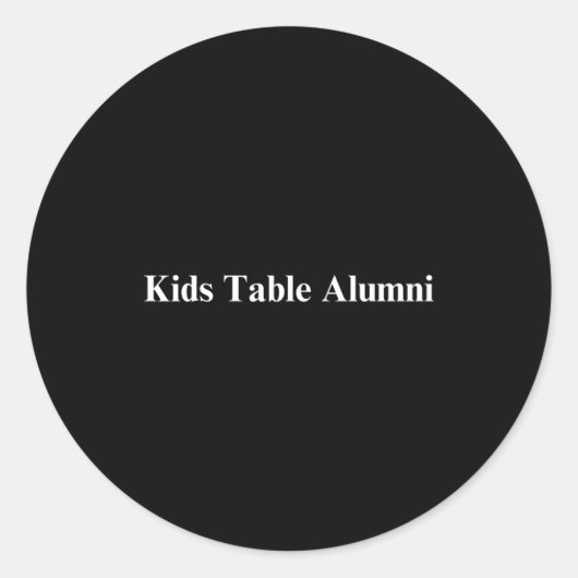 Funny Kids Table Alumni Thanksgiving Novelty Humor Runder Aufkleber (Vorderseite)