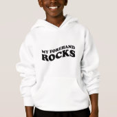 Funny Kids Tennis Sweatshirt : Meine Forehand Rock (Vorderseite)