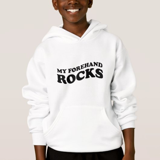 Funny Kids Tennis Sweatshirt : Meine Forehand Rock (Vorderseite)