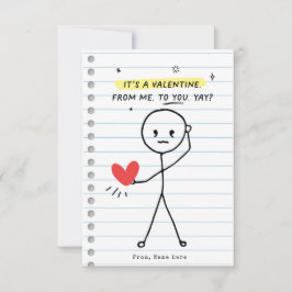 Funny Kids Valentine's Day Strichmännchen Spaß Kar Einladung