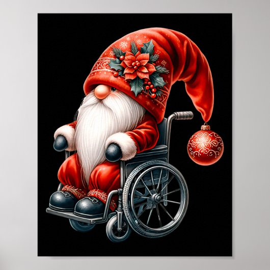 Funny Kids Wheelchair Santa Graphic For Men Christ Poster (Vorne)