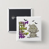 Funny Kidwrapped Mummy Baby Green ID683 Button (Vorne & Hinten)