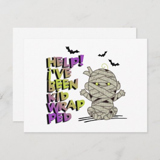 Funny Kidwrapped Mummy Baby Green ID683 Postkarte (Vorne/Hinten)