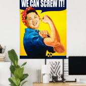 Funny Kim Jong Un Poster "We Can Do it" Remake (Heimbüro)