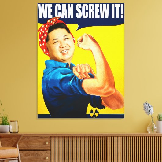 Funny Kim Jong Un Poster "We Can Do it" Remake Leinwanddruck (Insitu (Wohnzimmer))