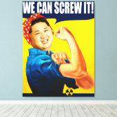 Funny Kim Jong Un Poster "We Can Do it" Remake Leinwanddruck (Insitu (Holzboden))