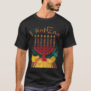 Funny Kinara Seven Candles Kwanzaa Celebration T-Shirt