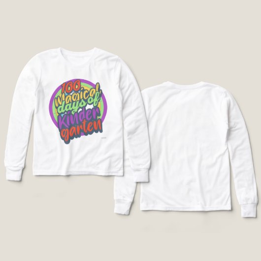 Funny Kindergarten 100th Day Sparkle Teacher Class (Design Vorderseite & Rückseite)