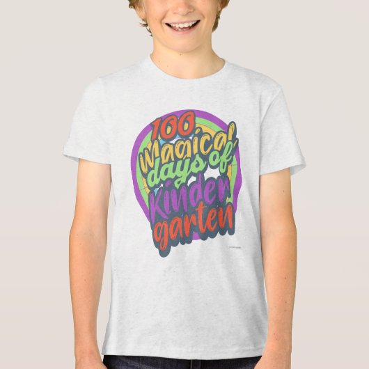 Funny Kindergarten 100th Day Sparkle Teacher Class Tri-Blend Shirt (Vorderseite)