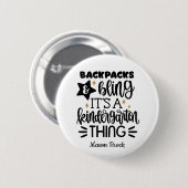 Funny Kindergarten personalisiertes Geschenk Button (Vorne & Hinten)