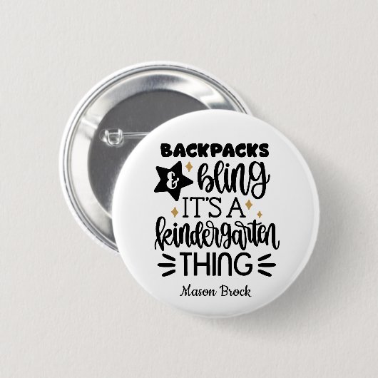 Funny Kindergarten personalisiertes Geschenk Button (Vorne & Hinten)