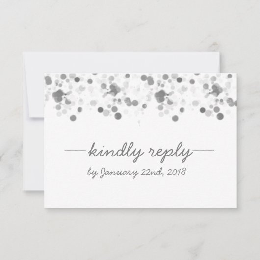 Funny Kindly Reply Polka Dots Wedding RSVP Card Karte (Vorderseite)