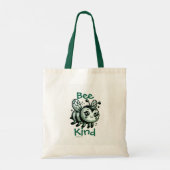 Funny KINDNESS BEE Leaf Green Tragetasche (Rückseite)