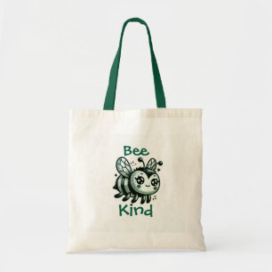 Funny KINDNESS BEE Leaf Green Tragetasche