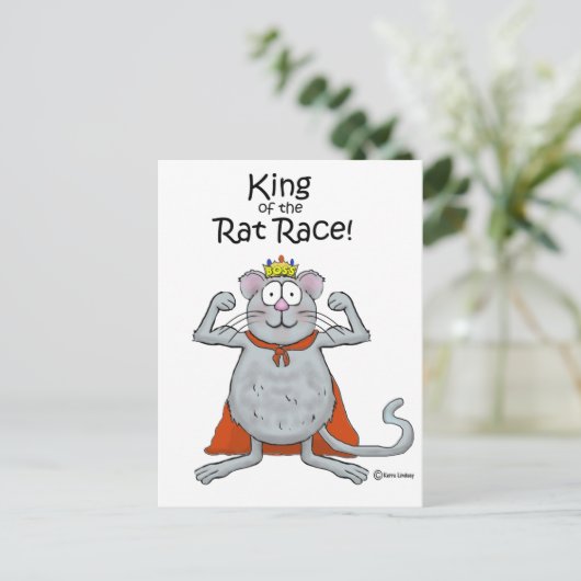 Funny King of the Rat Race Boss's Day Postkarte (Stehend Vorderseite)