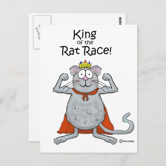 Funny King of the Rat Race Boss's Day Postkarte (Vorne/Hinten)