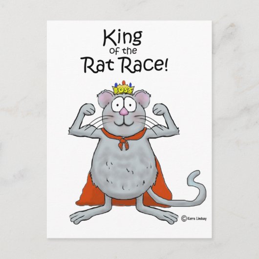 Funny King of the Rat Race Boss's Day Postkarte (Vorderseite)
