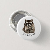 Funny, Kiss den Koch, Raccoons Tasche Button (Vorne & Hinten)
