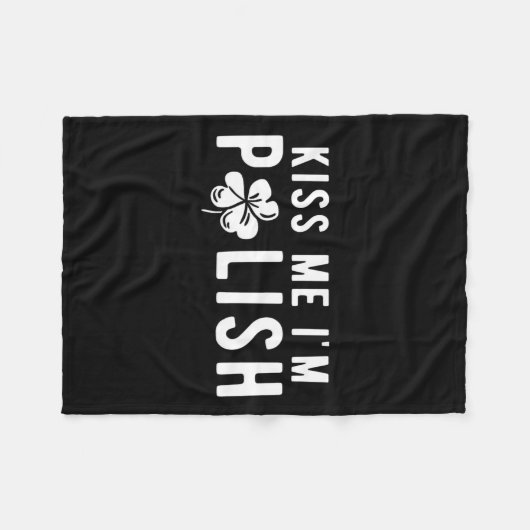 Funny Kiss Me Ich bin Polnischer St. Patricks Day Fleecedecke (Vorderseite (Horizontal))