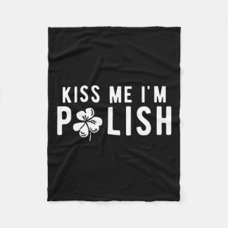 Funny Kiss Me Ich bin Polnischer St. Patricks Day Fleecedecke