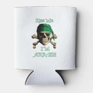 Funny Kiss Me Irish Piratenflagge Pirate Skull Dosenkühler